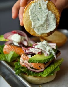 Salmon Sliders with Yogurt Cucumber Dill Sauce