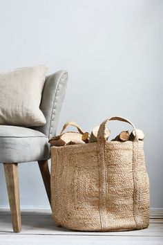 Large Log Basket: He