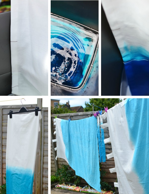 How Dip Dye curtains ombre tutorial