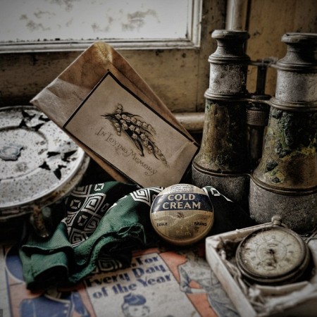 Cloud House Welsh farmhouse binoculars and pocket watch DAN CIRCA