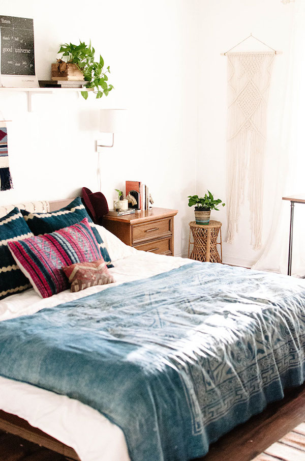 Bohemian bedroom textiles