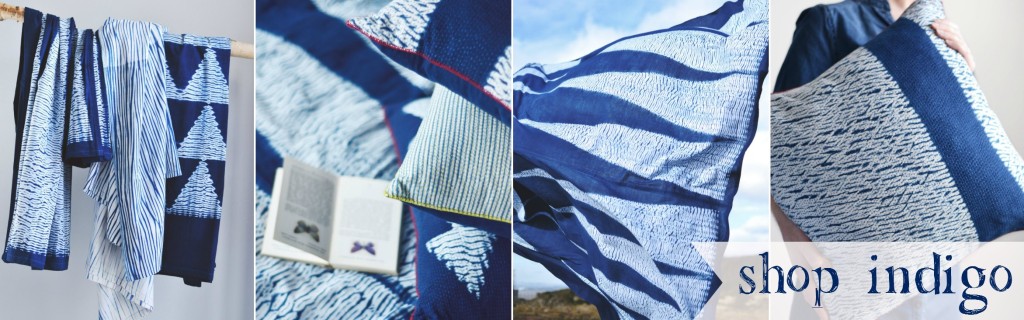 Buy indigo shibori cushions and throws at Decorator's Notebook