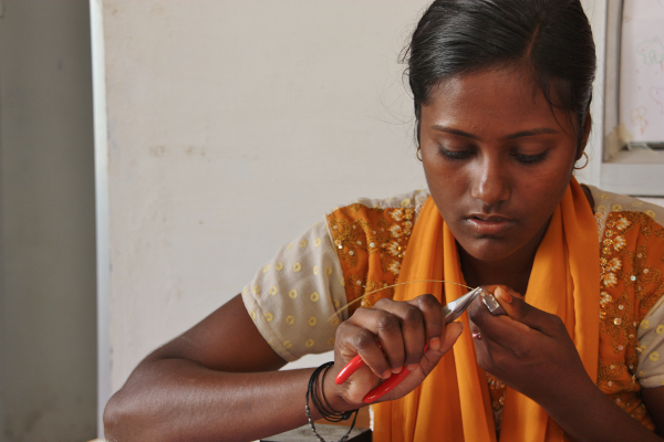 Fair trade project in India making brass jewellery for Decorator's Notebook