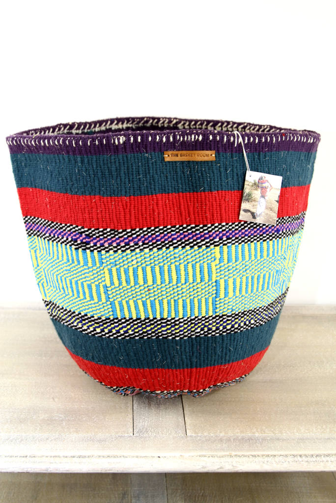 Nifty Large Planter: Red/Green Stripe