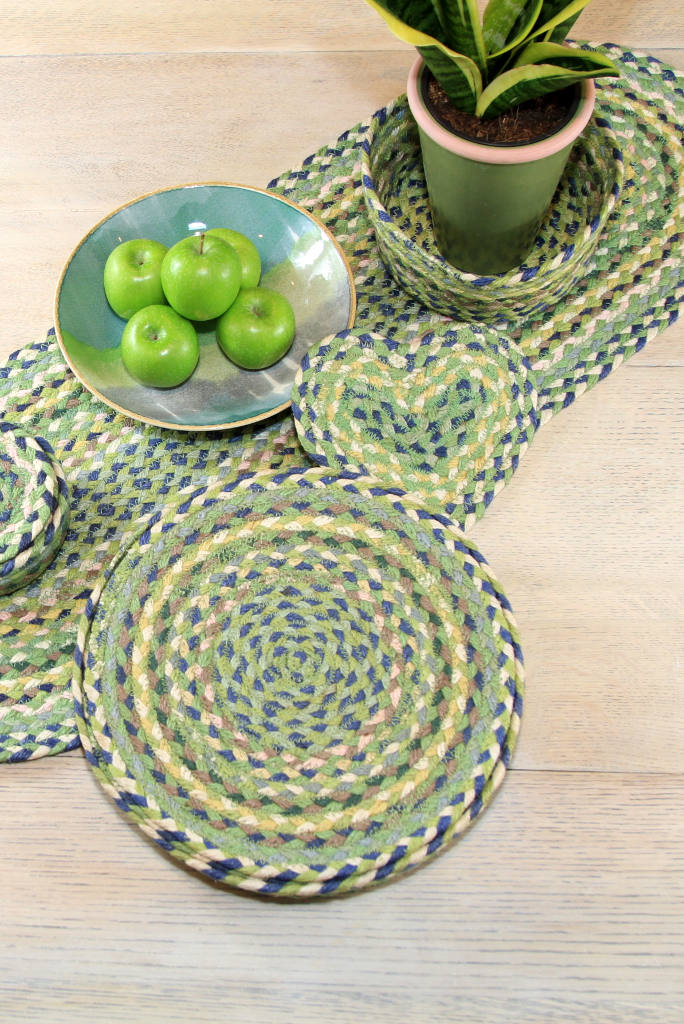 Mint Green braided placemats: set of six