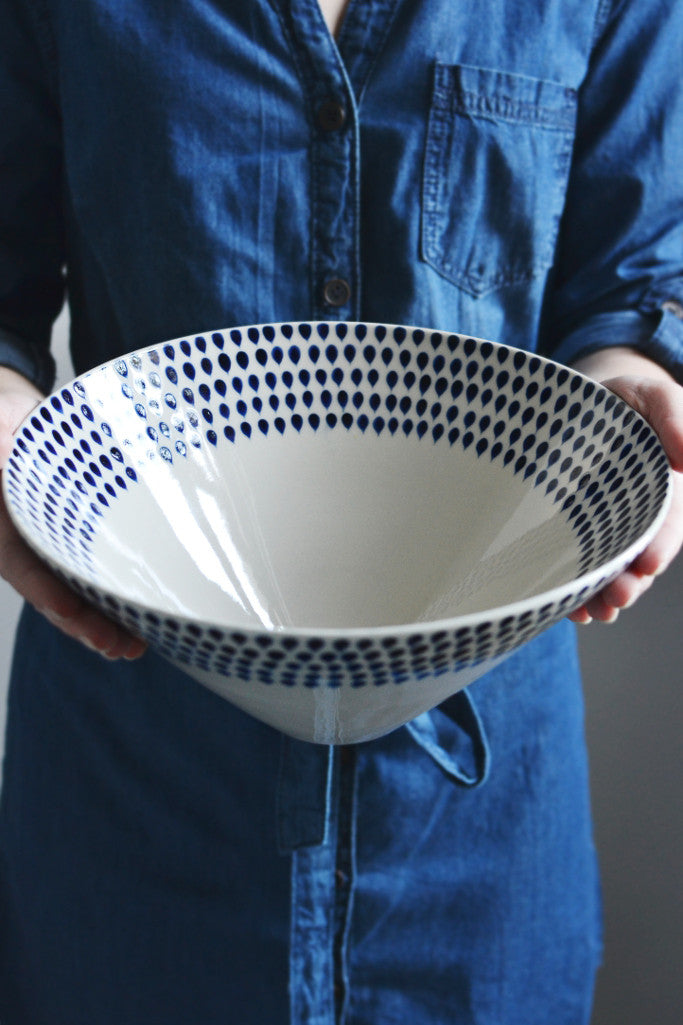 Indigo drop serving bowl - Kitchen and Tableware - Decorator's Notebook
