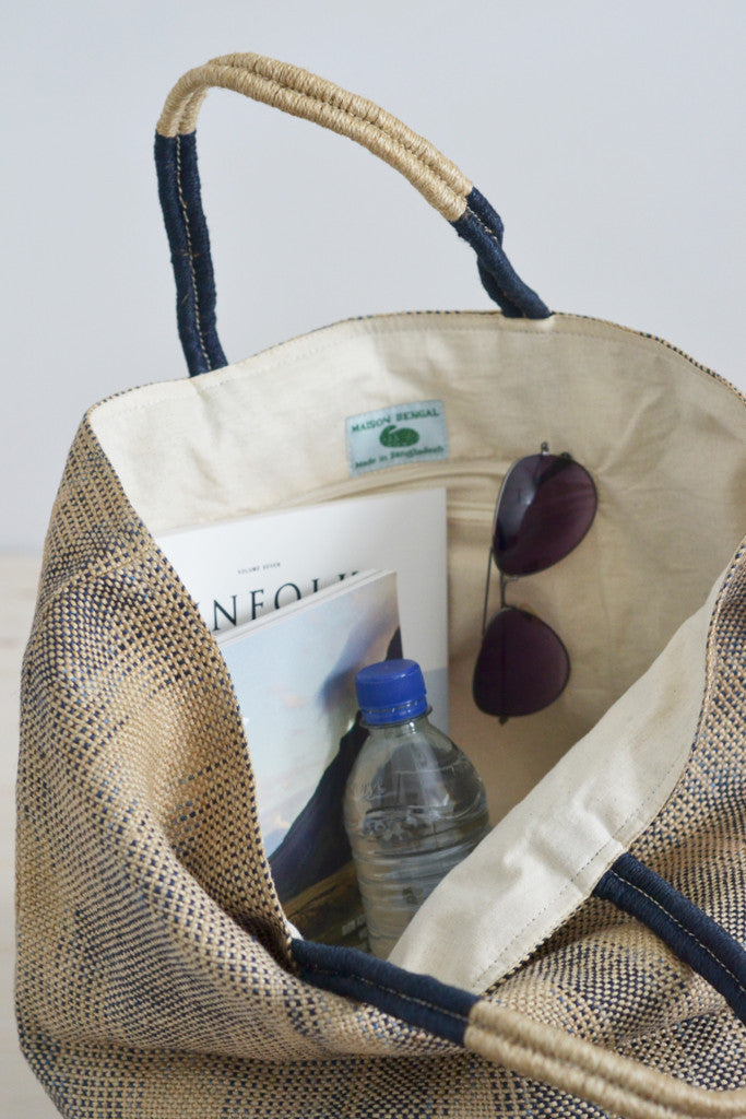 Jute bag: Indigo ikat - Bags - Decorator's Notebook