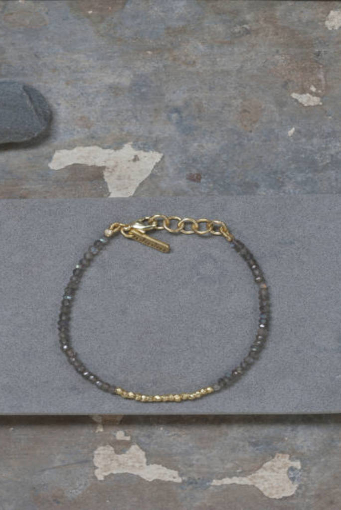 Grey & Gold Bead Bracelet