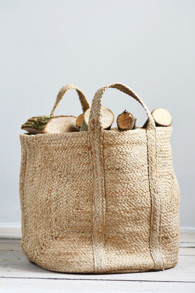 Large Log Basket: Natural Hemp - Baskets and Storage - Decorator's Notebook