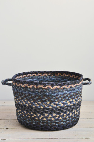Braided utility basket: Midnight blue