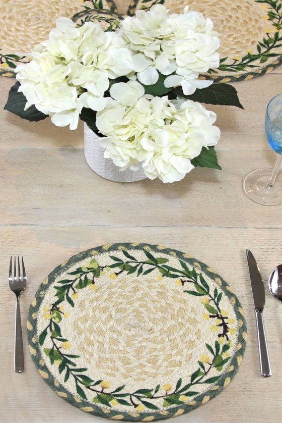 Mimosa braided placemats: set of six