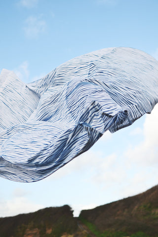 Indigo Shibori Throw: Ripple