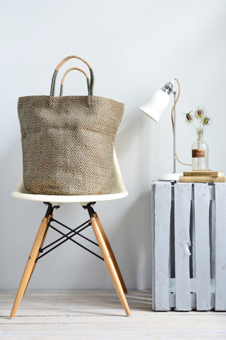 Jute bag: Grey diamonds
