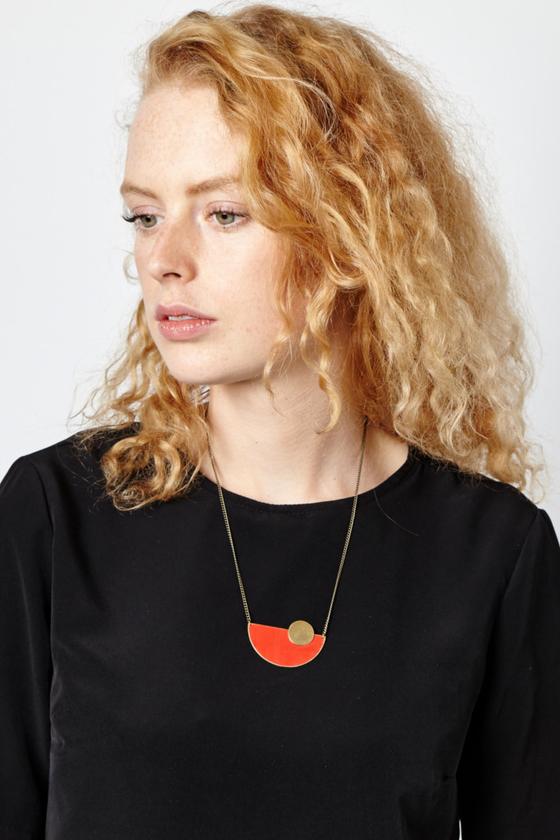 - Sunrise red semi-circle necklace - Jewellery - Decorator's Notebook